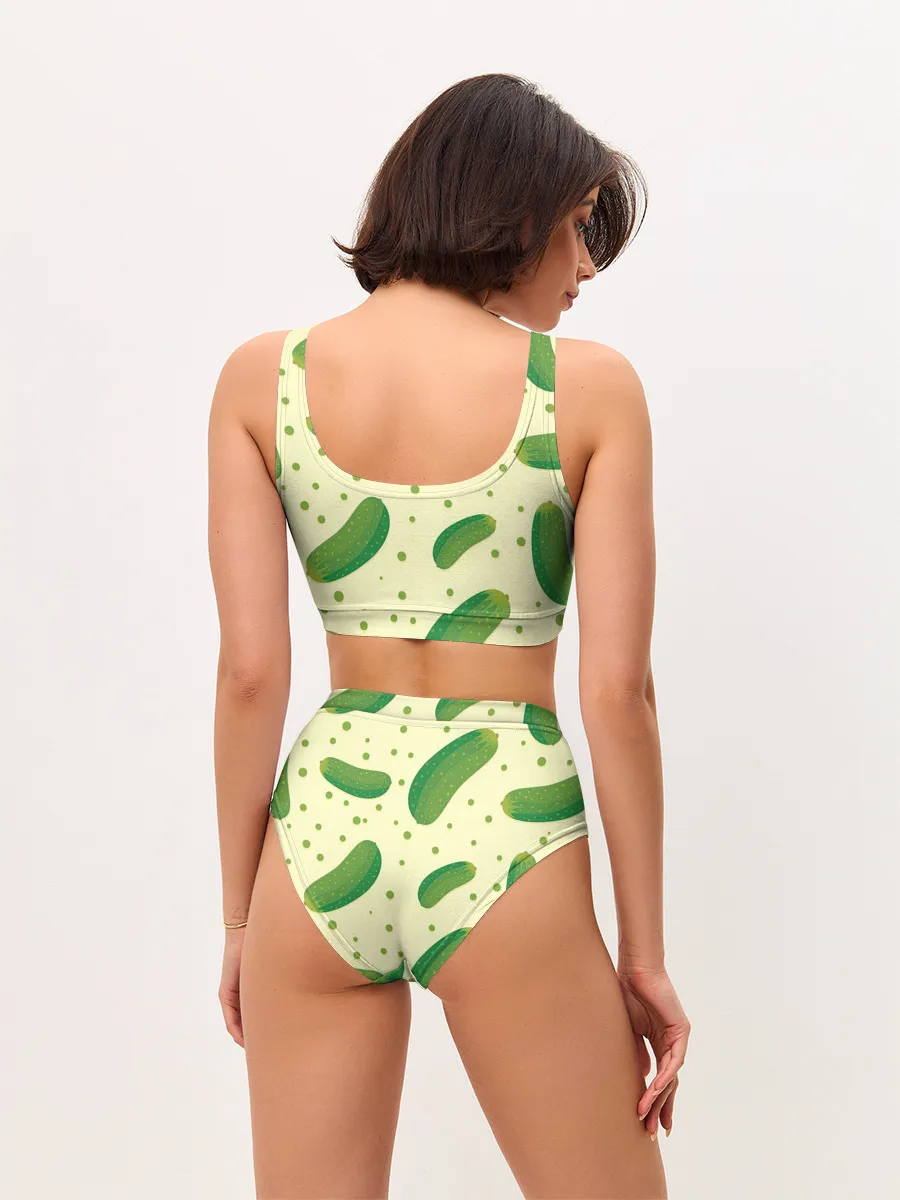 Женские топ и трусы / Огурчики