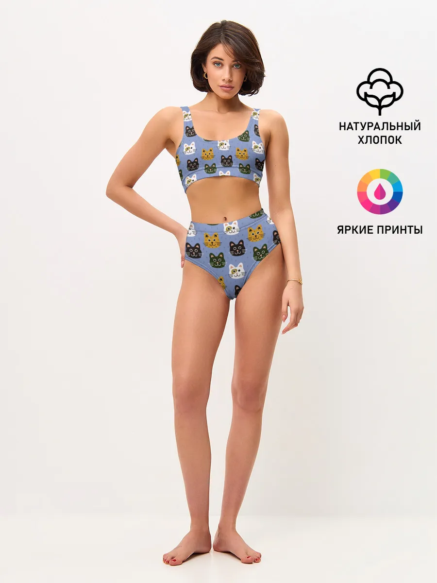 Женские топ и трусы / Котики