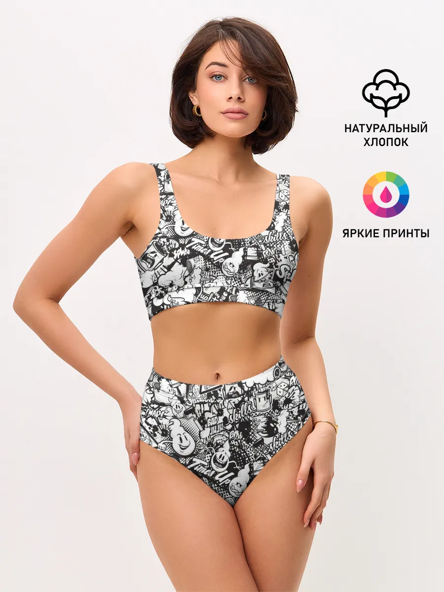 Женские топ и трусы / Граффити