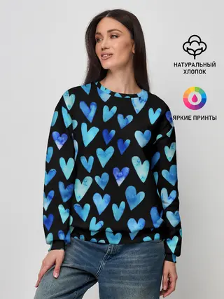 Женский свитшот / Blue Hearts