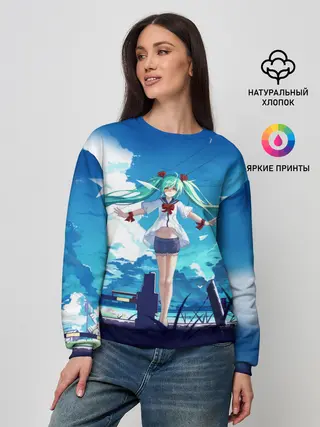 Женский свитшот / Хацунэ Мику под летним небом