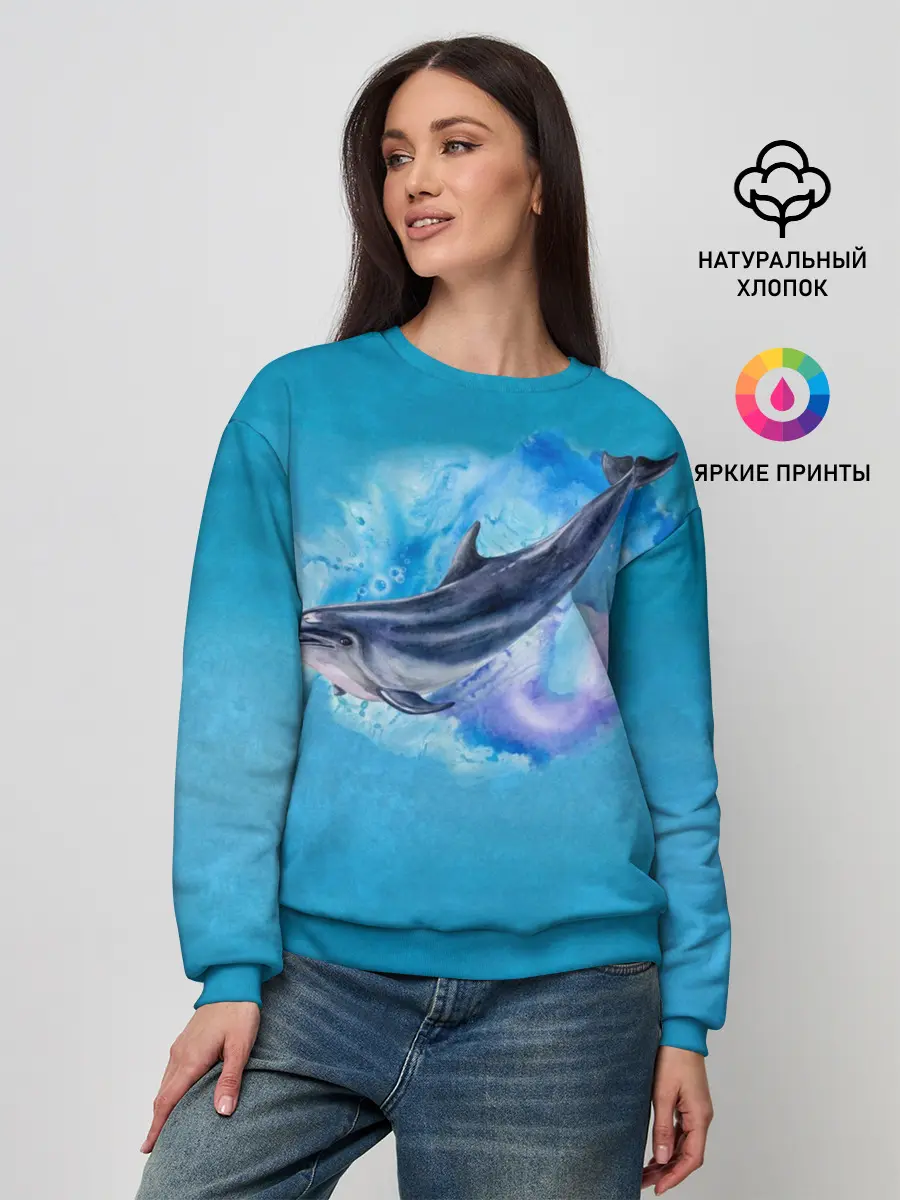Женский свитшот / Дельфин