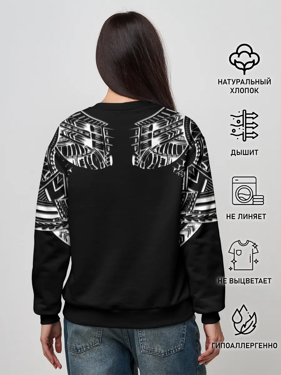 Женский свитшот / Узор в стиле маори / полинезия