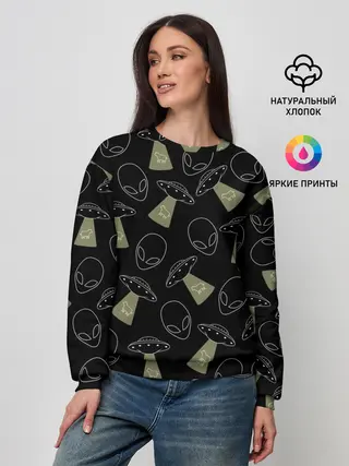 Женский свитшот / НЛО похищение коров