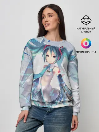 Женский свитшот / Сияние Мика Хацуне