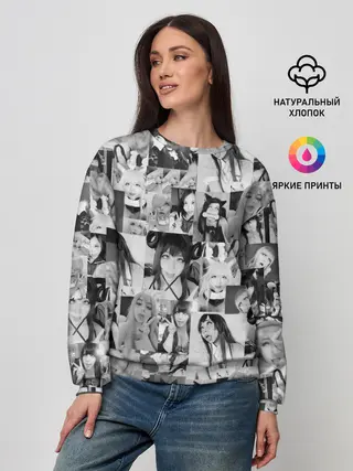 Женский свитшот / REAL AHEGAO - фото Ахегао