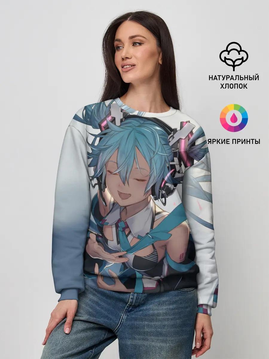 Женский свитшот / Безумная Хатсуне