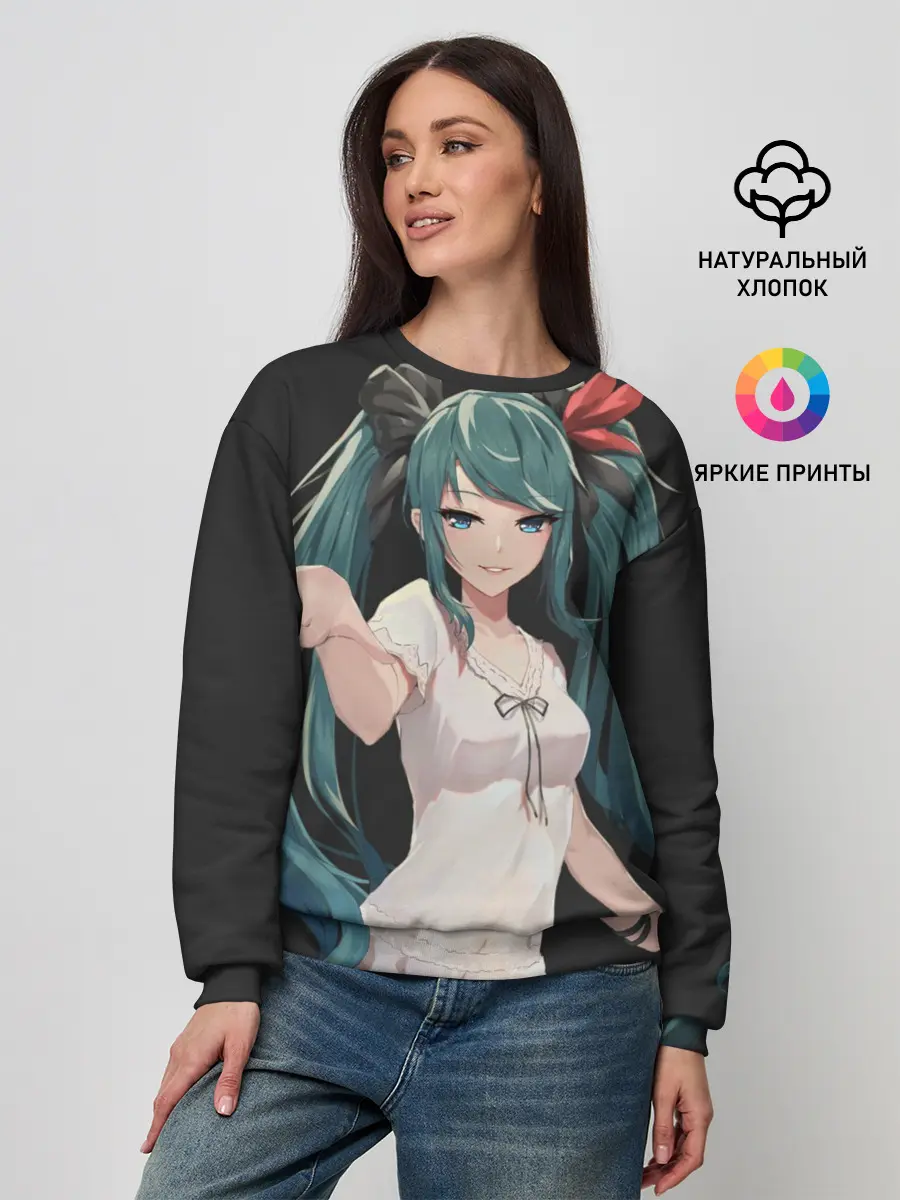 Женский свитшот / Хацуне Мику с протянутой рукой
