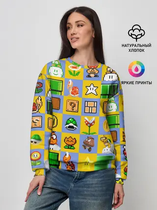 Женский свитшот / Super Mario Pop art