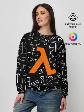 Женский свитшот / ФОРМУЛЫ ФИЗИКА ЛЯМБДА