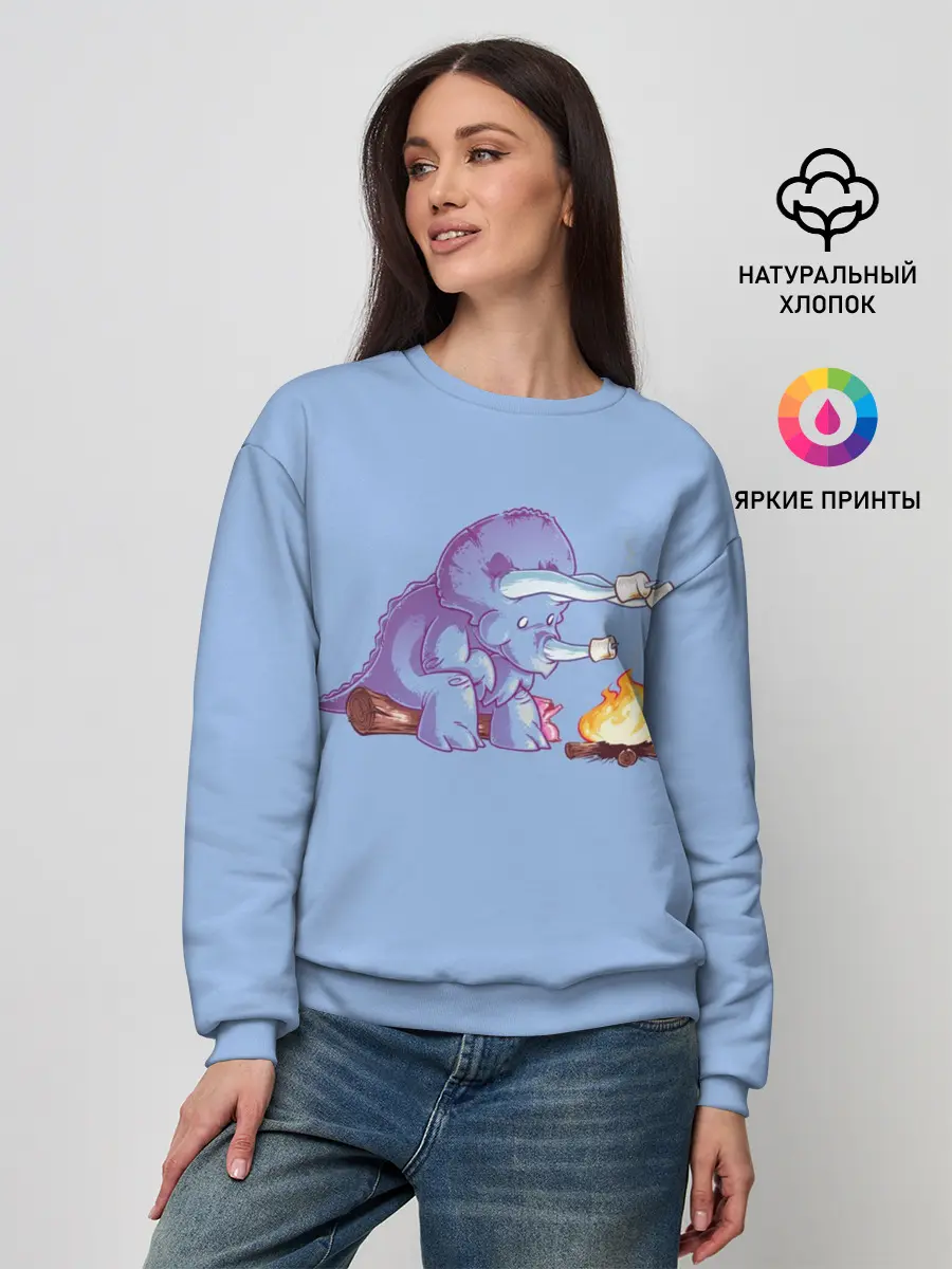 Женский свитшот / Трицератопс у Костра