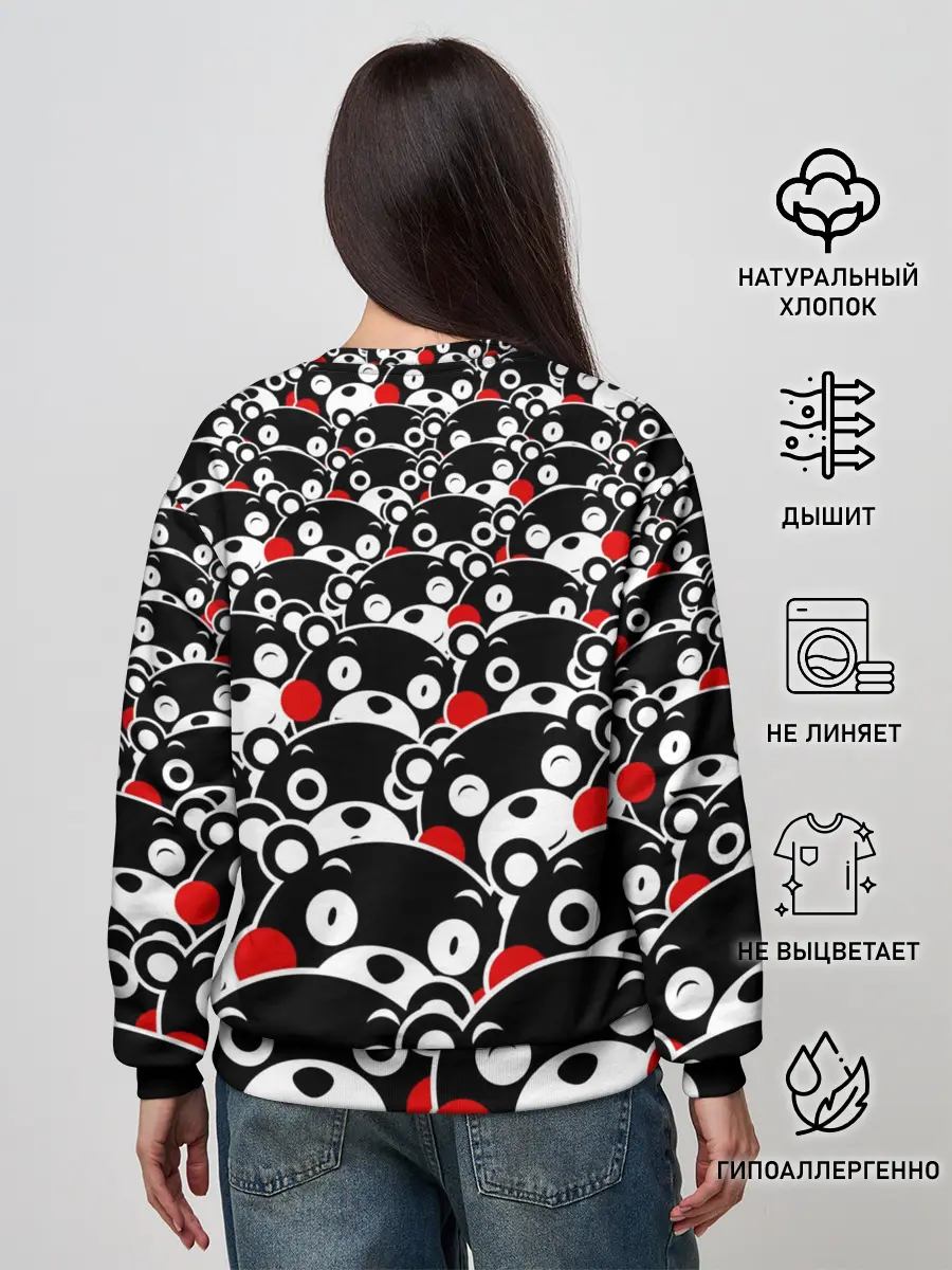 Женский свитшот / Узор кумамонов