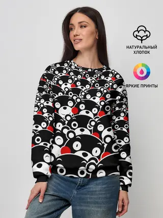 Женский свитшот / Узор кумамонов