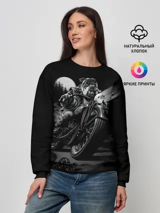 Женский свитшот / Biker dog / Пёс-байкер