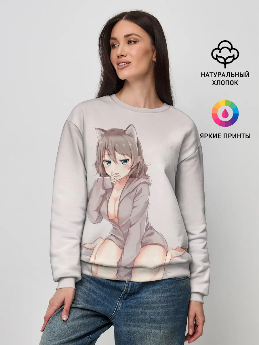Женский свитшот / Аниме котёнок