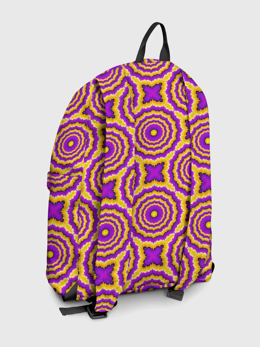 Рюкзак джинсовый / желтые и пурпурные цветы