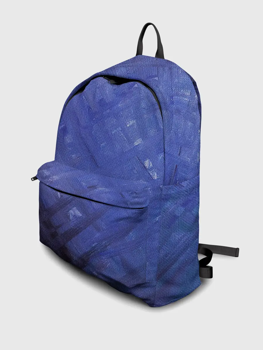 Рюкзак джинсовый / Синие акварельные мазки