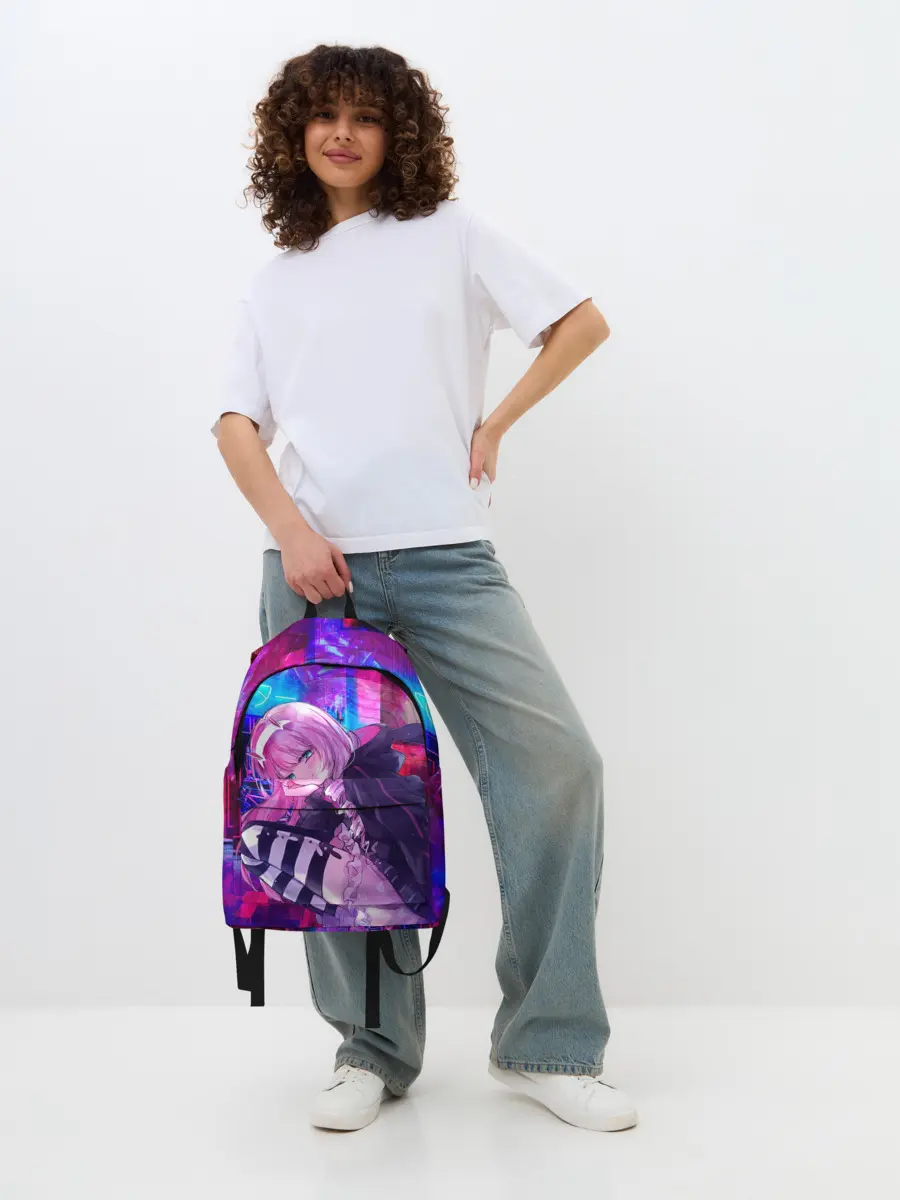 Рюкзак джинсовый / Zero Two в неоновом городе