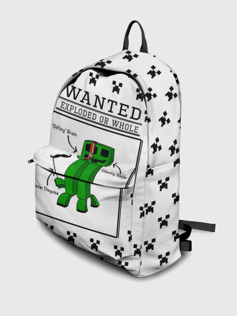 Рюкзак джинсовый / Внутреннее строение Крипера | Minecraft