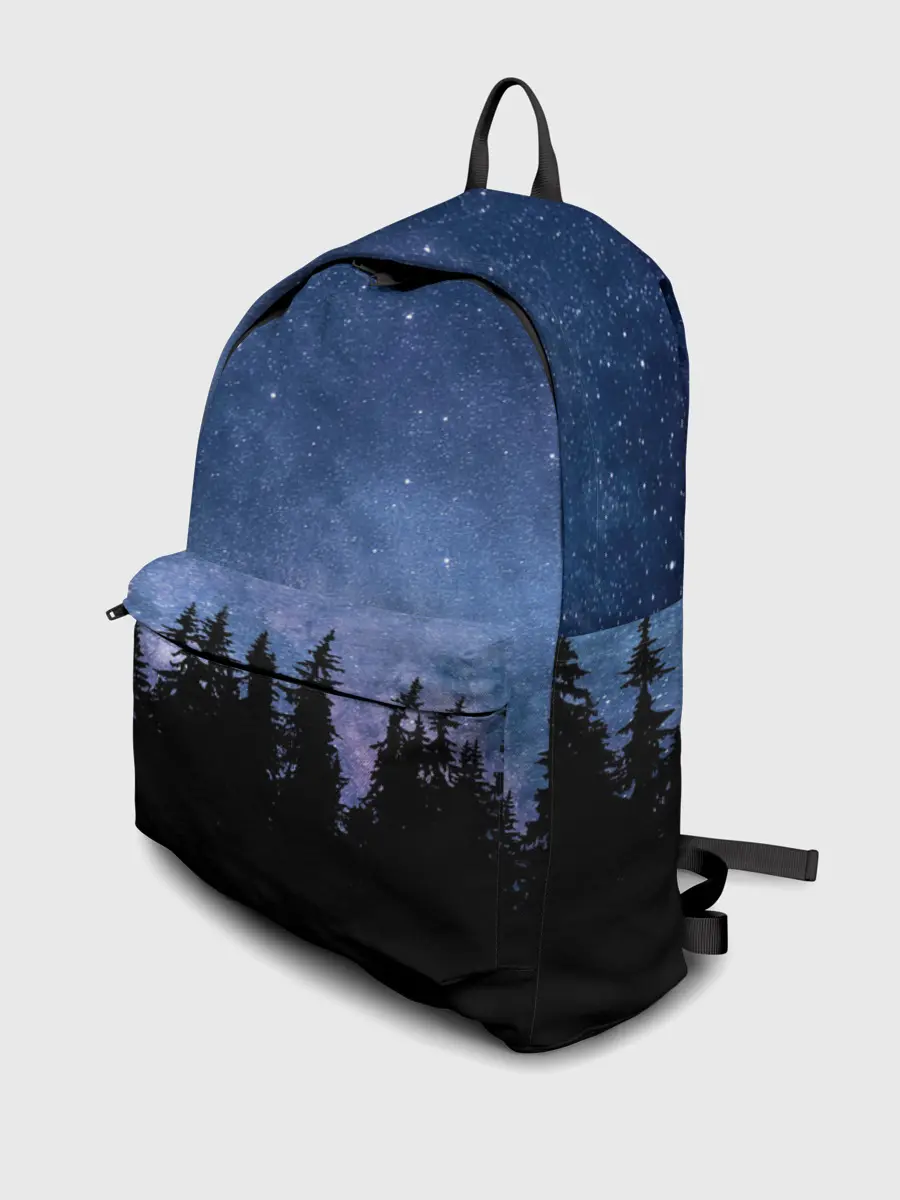 Рюкзак джинсовый / НОЧНОЙ ЛЕС И ЗВЕЗДЫ