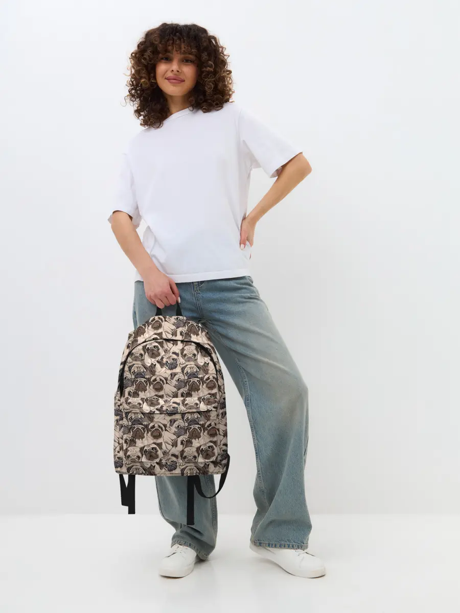 Рюкзак джинсовый / Мопсы