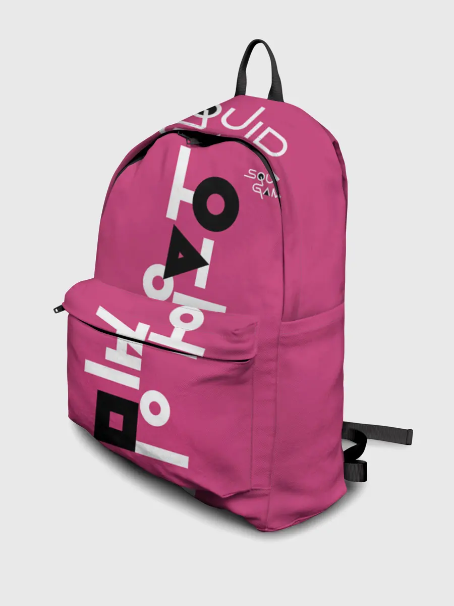 Рюкзак джинсовый / Игра в кальмара: логотип.