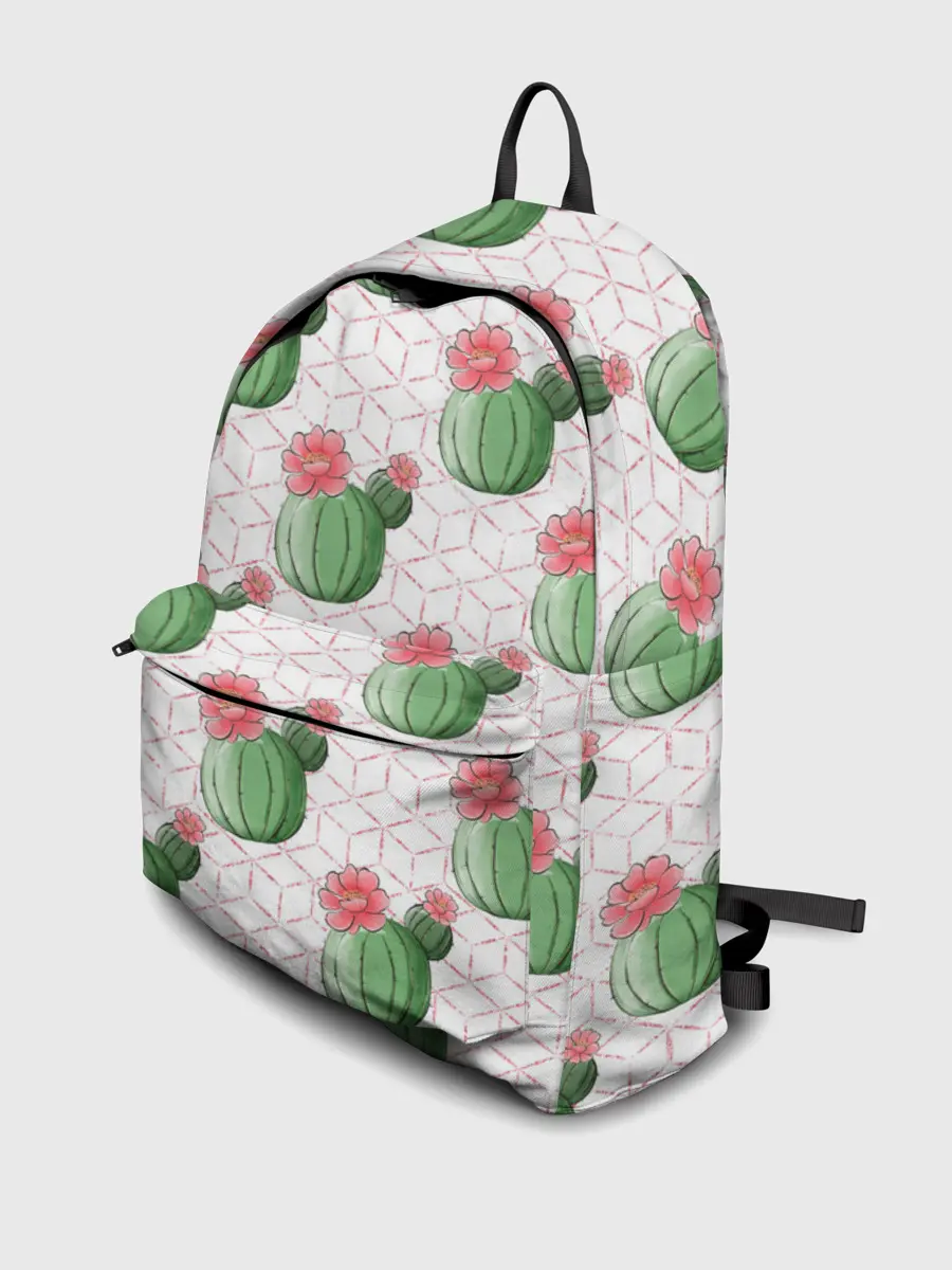 Рюкзак джинсовый / Паттерн из кактусов