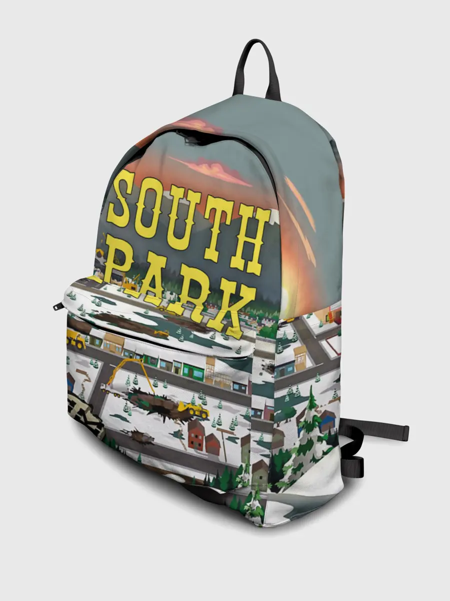 Рюкзак джинсовый / Южный Парк разрушенный город