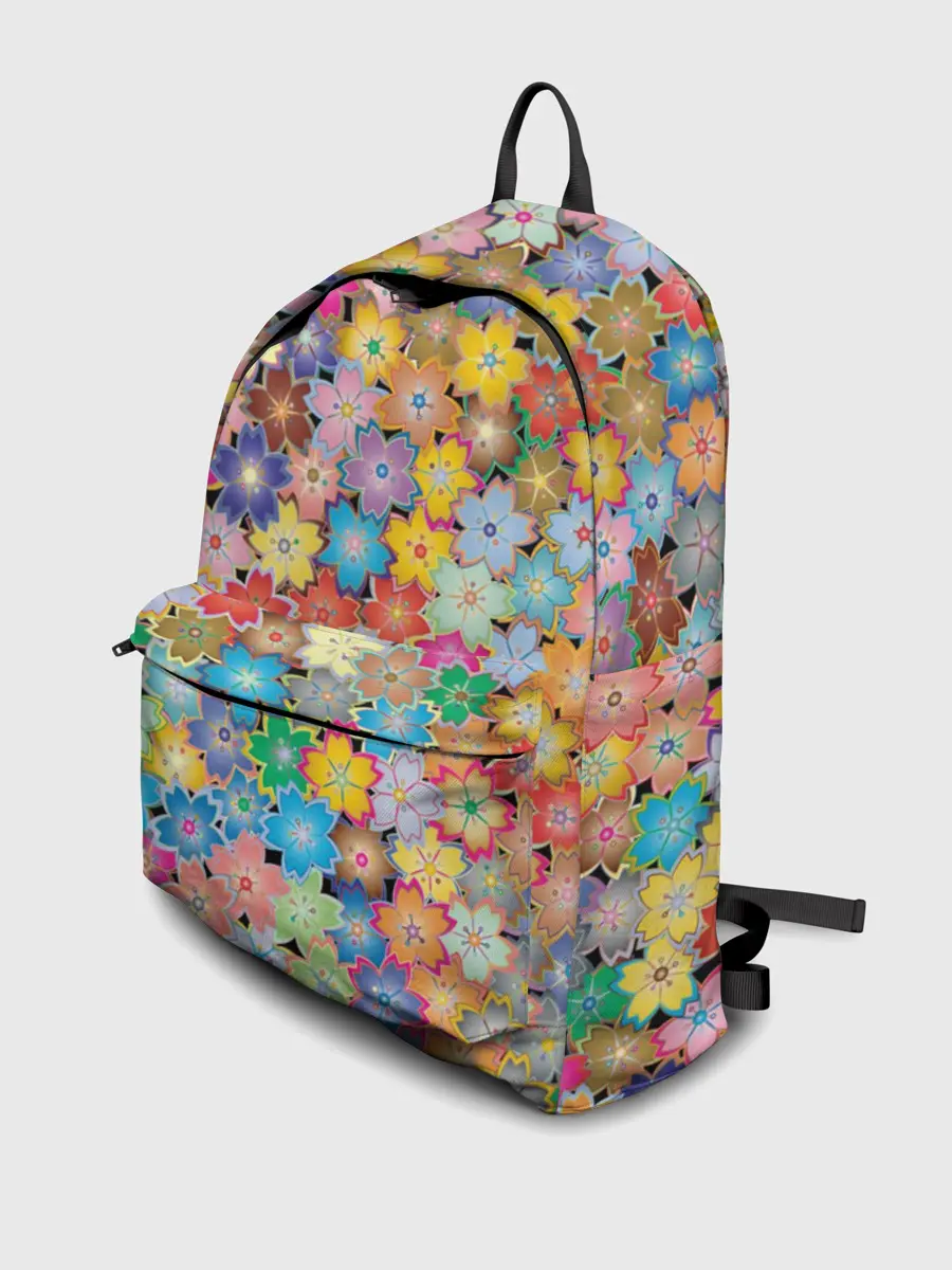 Рюкзак джинсовый / цветы цветочки