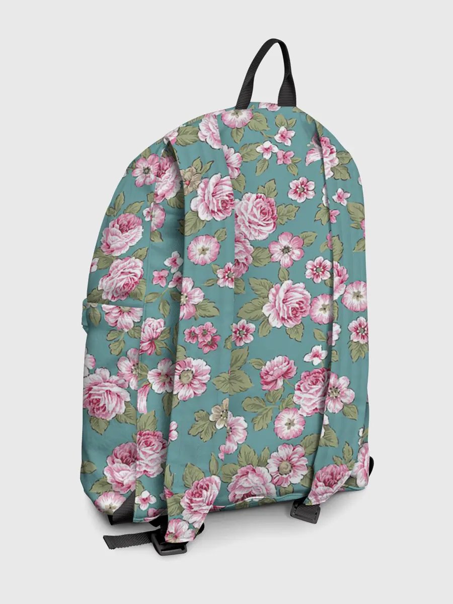 Рюкзак джинсовый / Поле розовых цветов