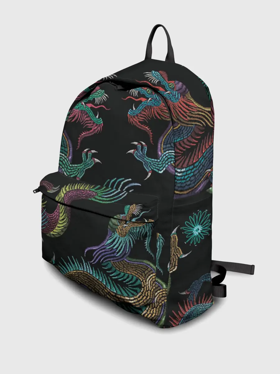 Рюкзак джинсовый / Цветные драконы