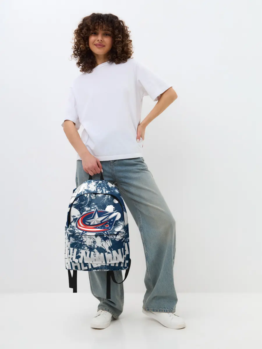 Рюкзак джинсовый / Коламбус Блю Джекетс, Columbus Blue Jackets