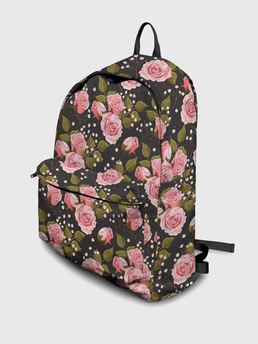Рюкзак джинсовый / Яркие розовые розы