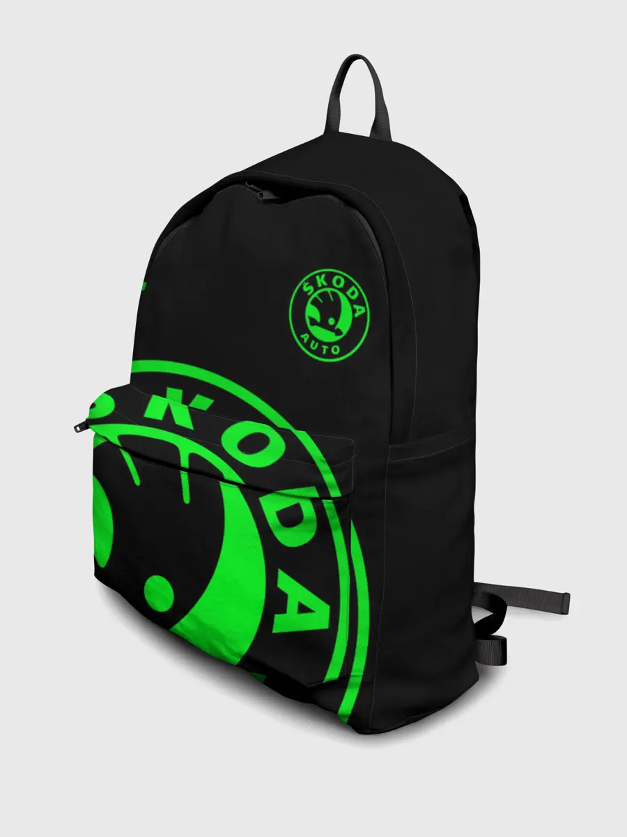 Рюкзак джинсовый / SKODA GREEN LOGO BLACK STYLE