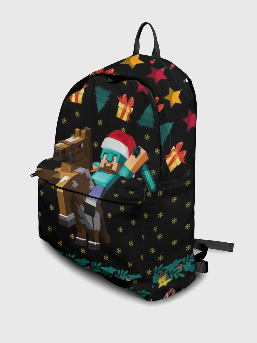 Рюкзак джинсовый / Новогодний Майнкрафт, Minecraft