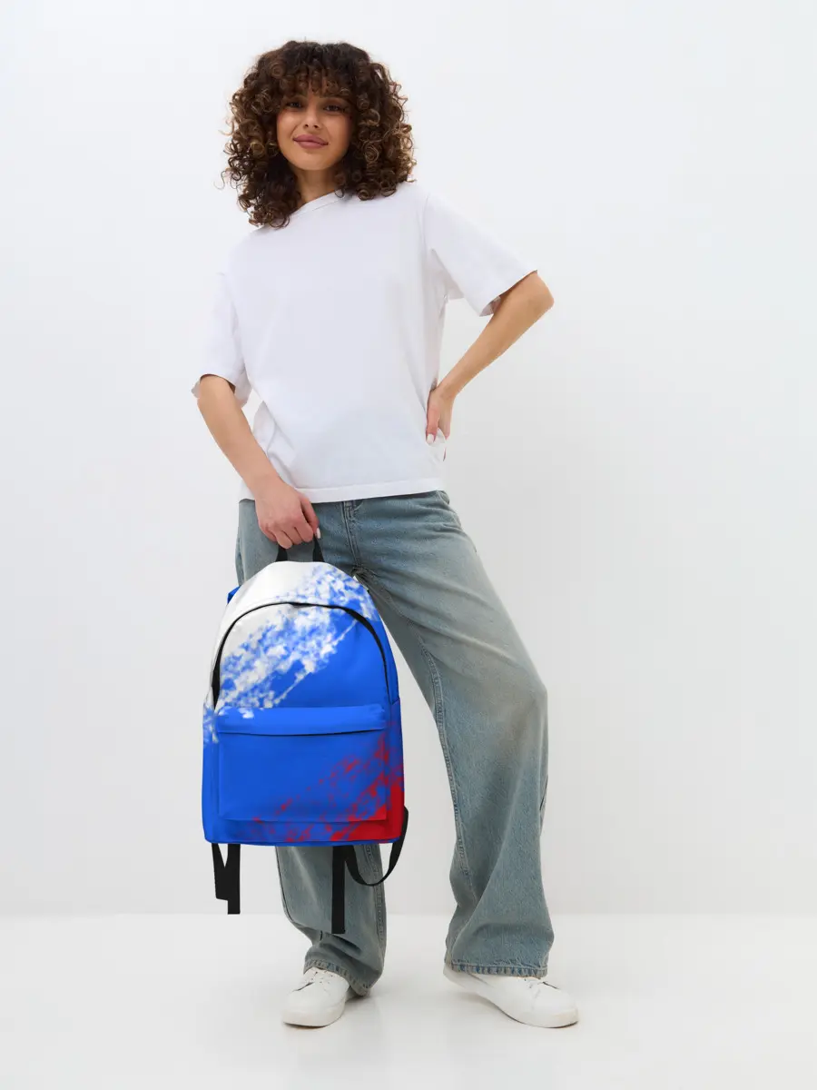 Рюкзак джинсовый / Флаг РФ триколор