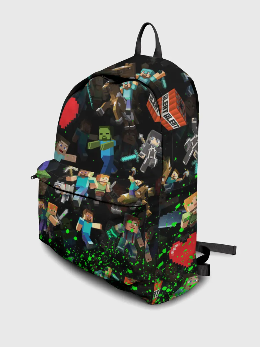 Рюкзак джинсовый / МАЙНКРАФТ ПАТТЕРН ГЕРОИ ИГРЫ