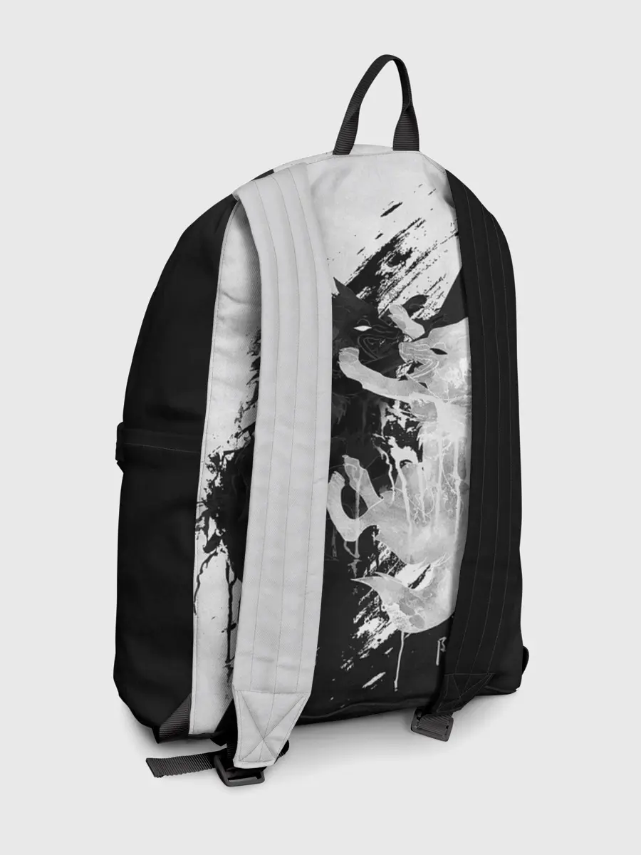 Рюкзак джинсовый / ИНЬ ЯНЬ ВОЛКИ ЧЁРНО БЕЛЫЙ