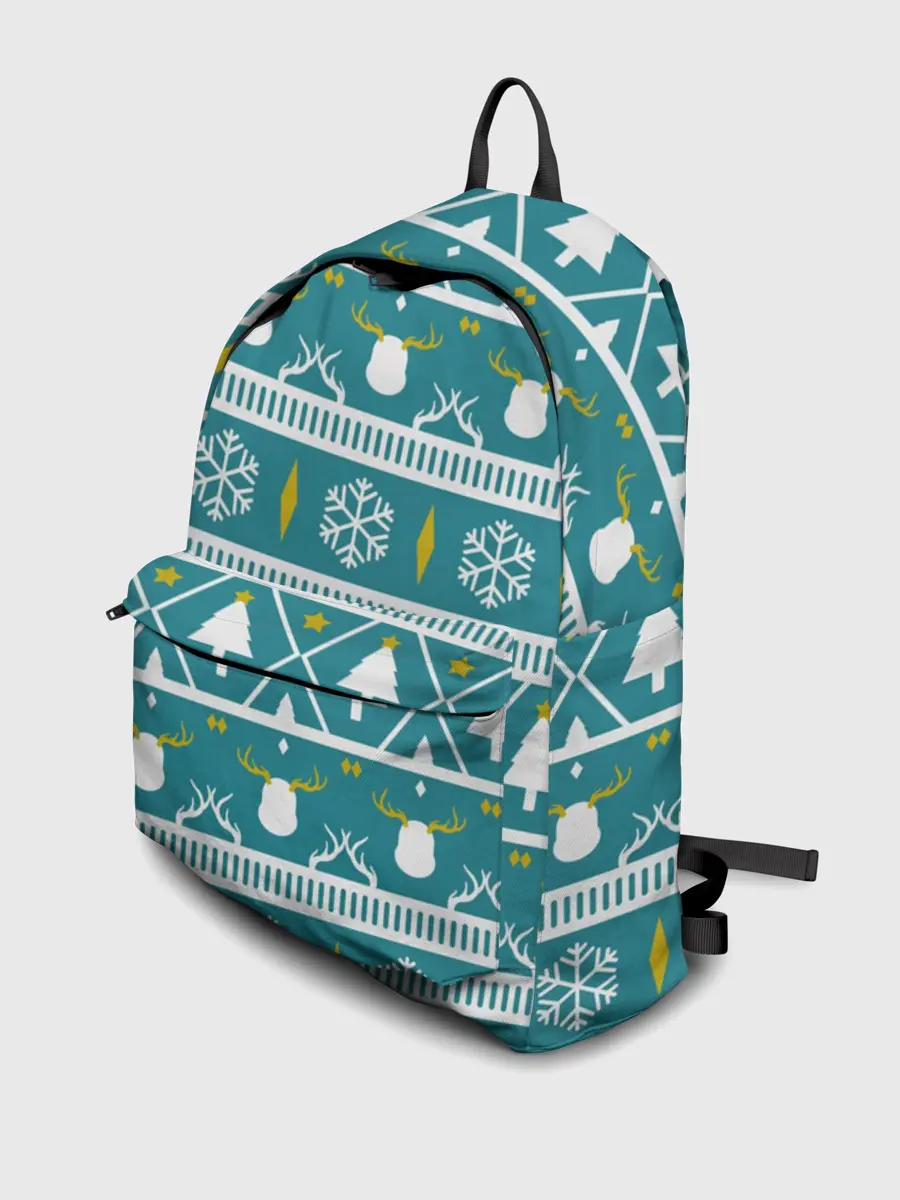 Рюкзак джинсовый / Узор новогодний