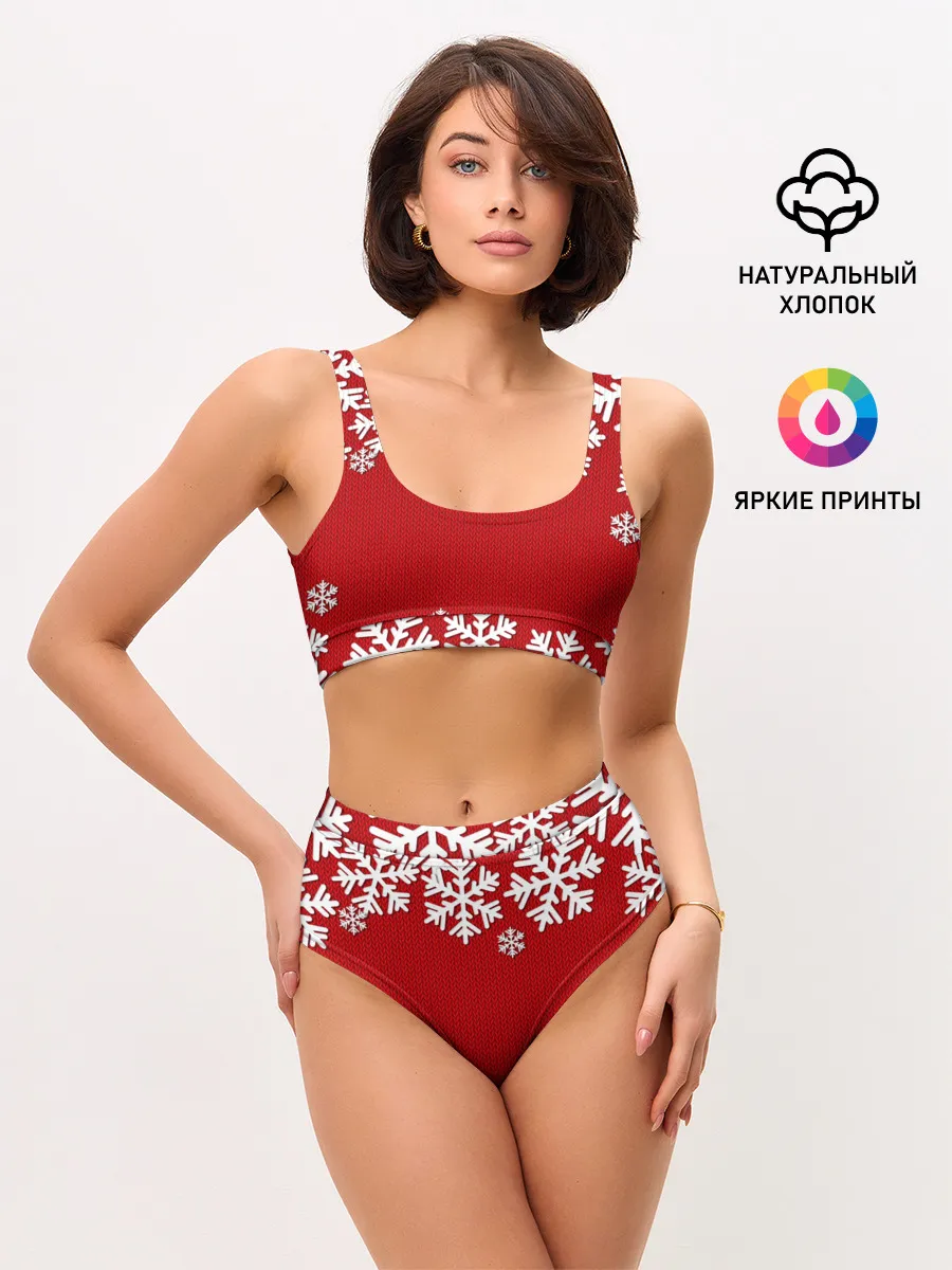 Женские топ и трусы / Снежинки