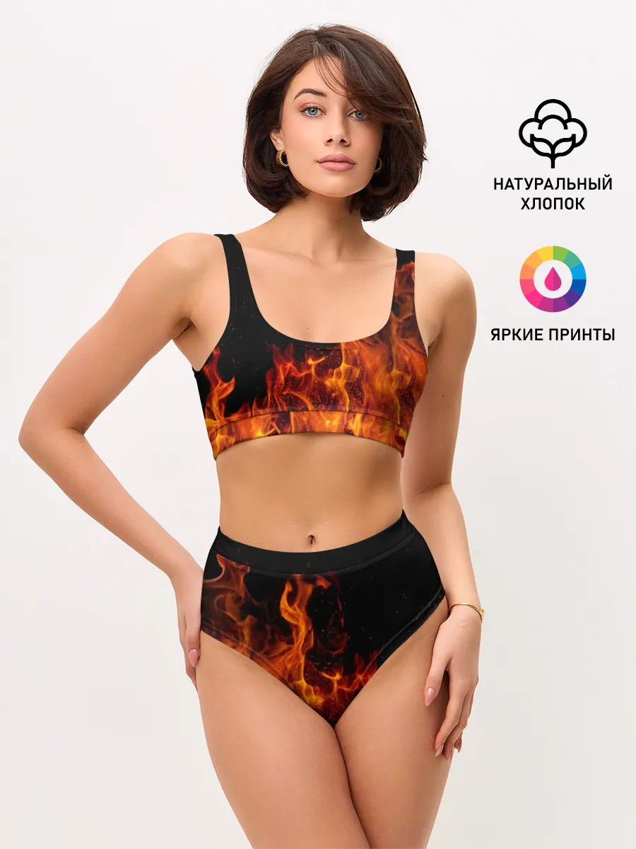 Женские топ и трусы / Огонь