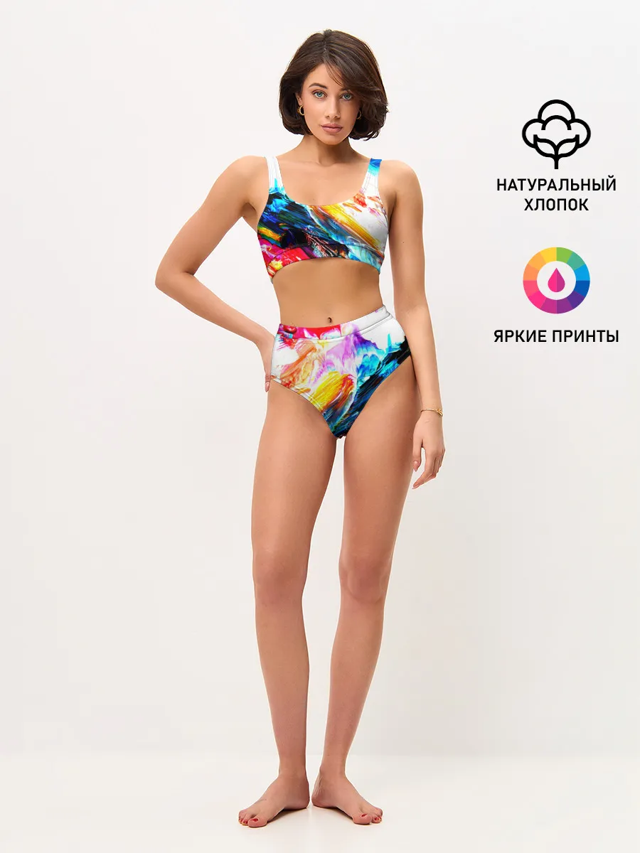 Женские топ и трусы / Абстракция красок