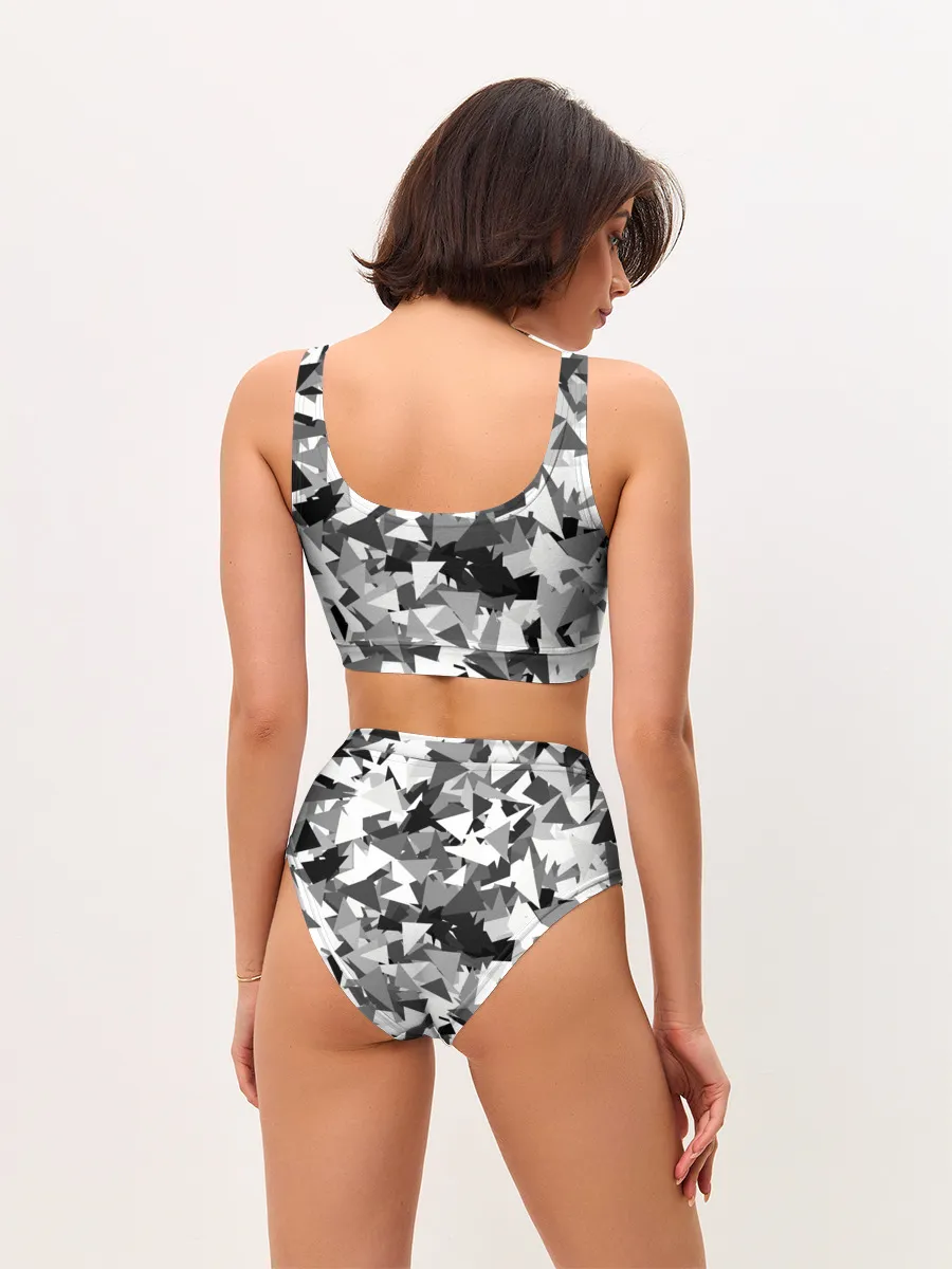 Женские топ и трусы / Городской серый камуфляж