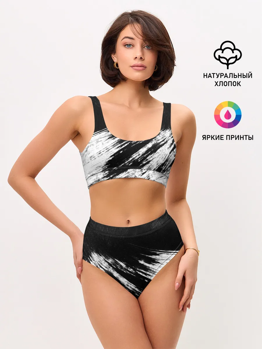 Женские топ и трусы / abstraction black&white