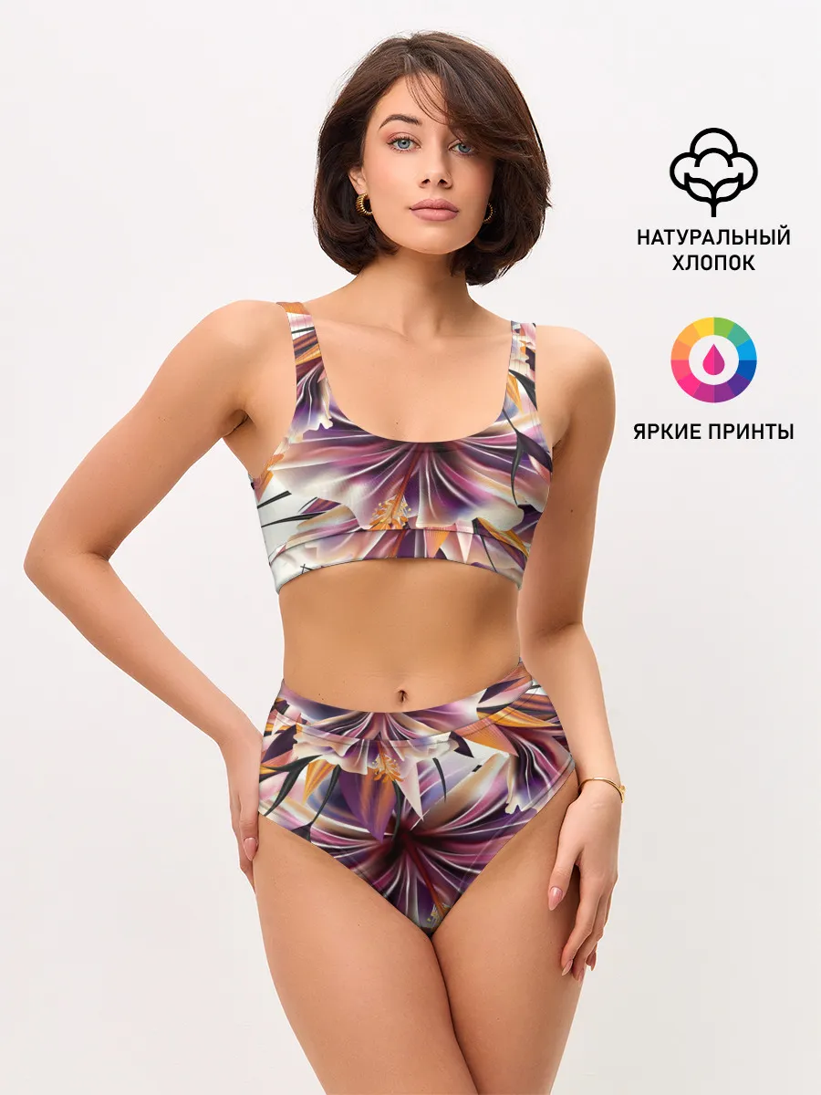 Женские топ и трусы / Необычный цветок