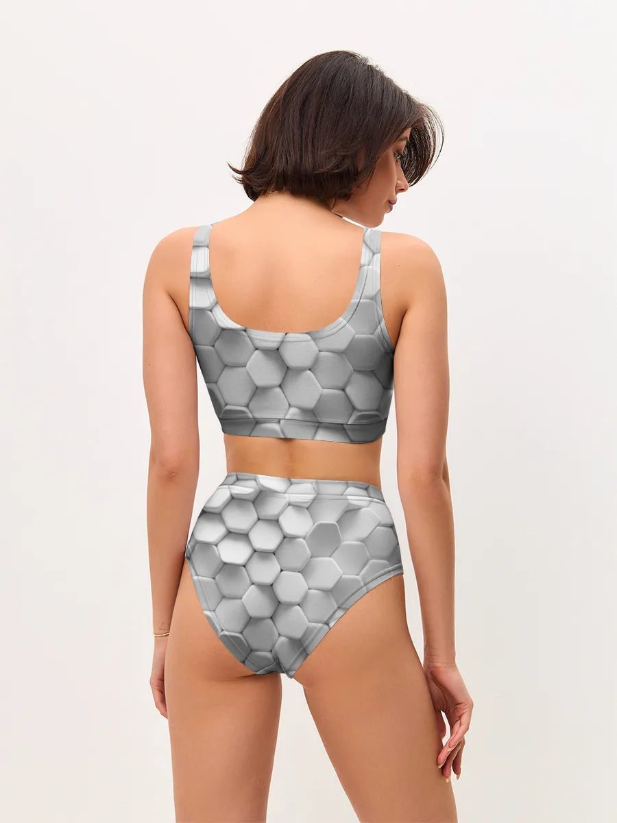 Женские топ и трусы / Геометрическая живопись