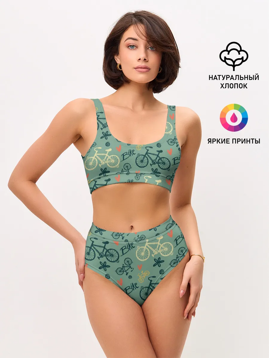 Женские топ и трусы / Велосипед Текстура