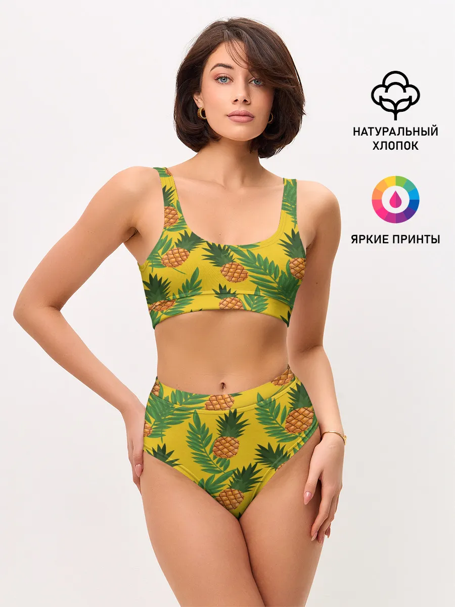 Женские топ и трусы / Ананасы