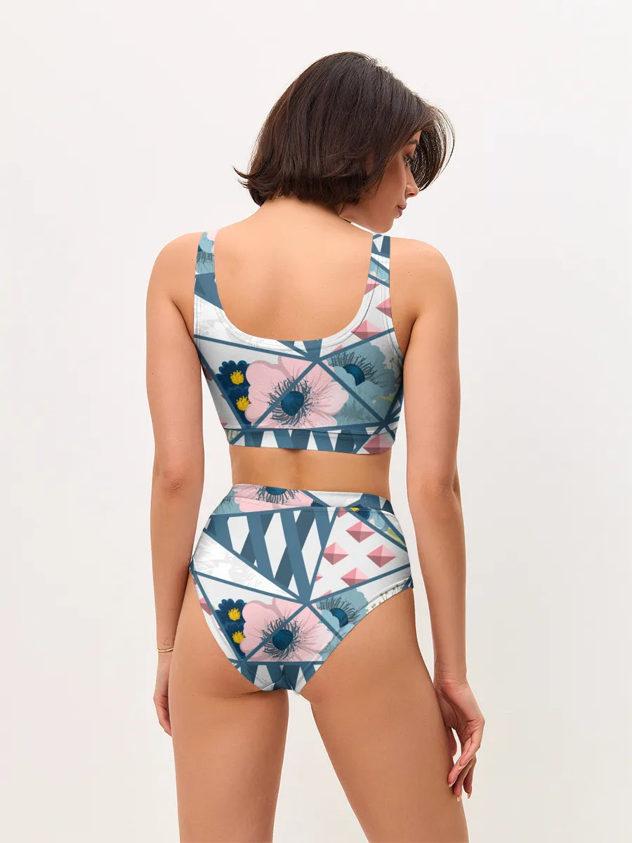 Женские топ и трусы / Геометрия цветов