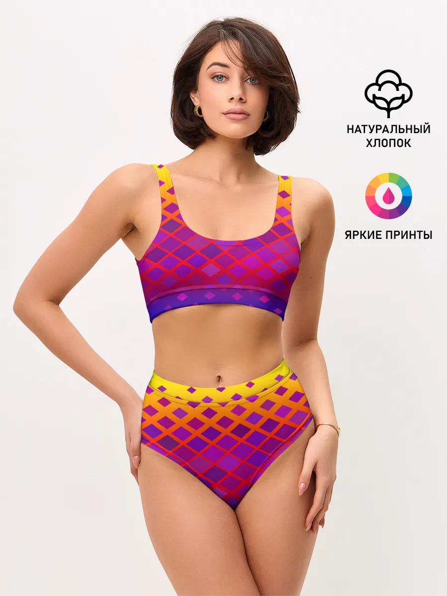 Женские топ и трусы / Красочная Геометрия
